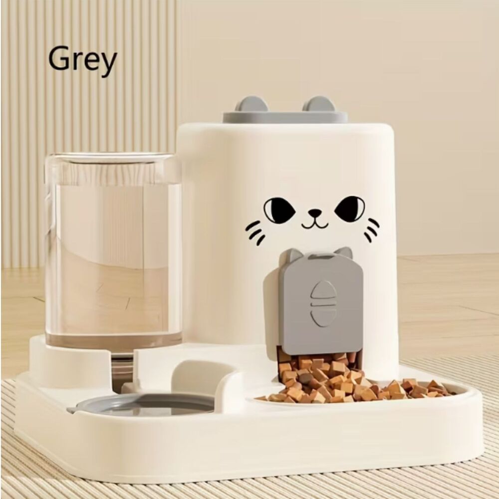 New In Box - 2-In-1 Automatic Cat Food and Water Dispenser - Gray